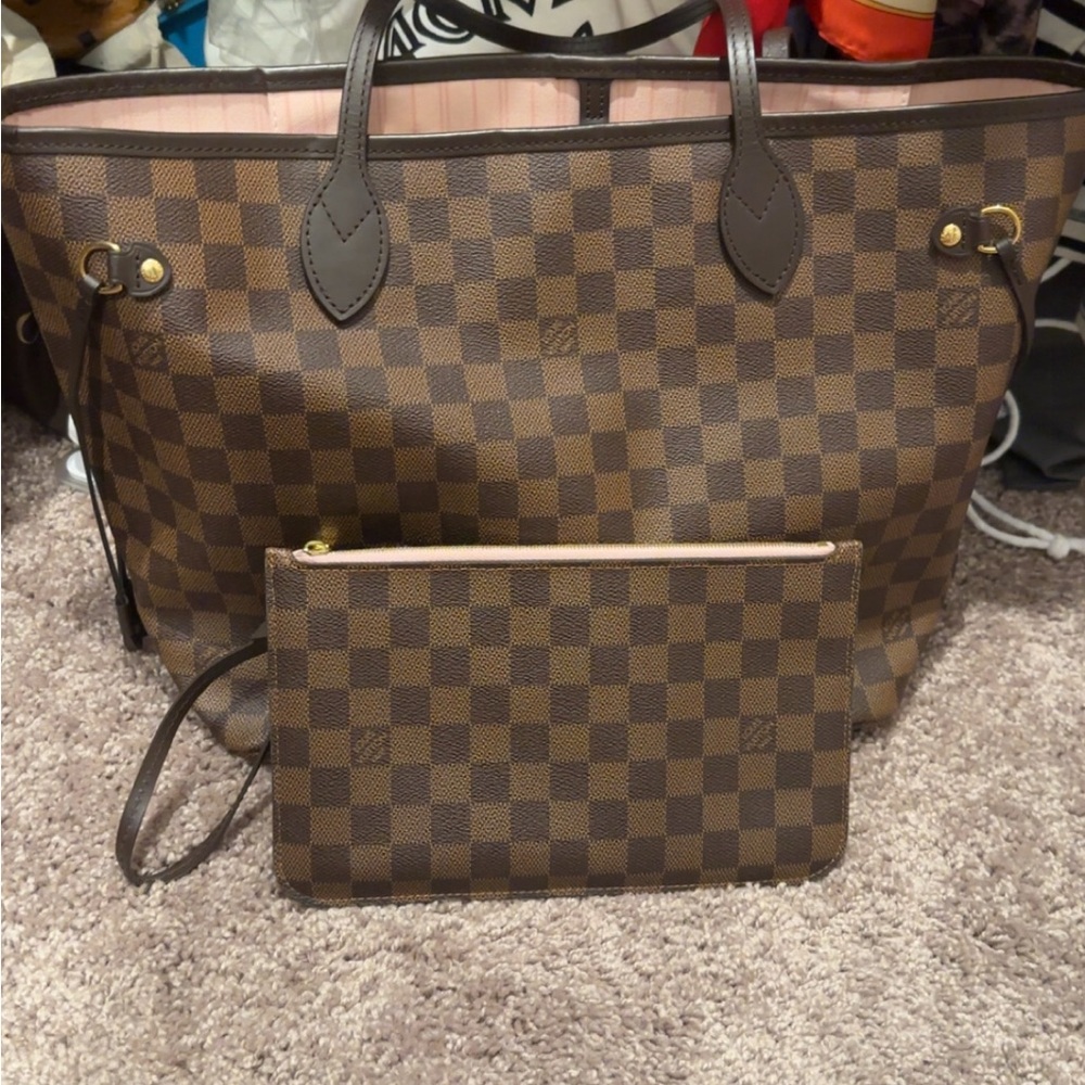 Louis Vuitton Neverfull MM Damier Ebene Tote